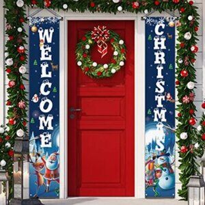 CHRISTMAS WELCOME BANNERS DOOR WALL DECOR